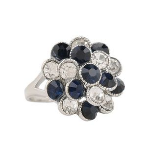 NWT BEAUTIFUL! Black & White Crystal Ring